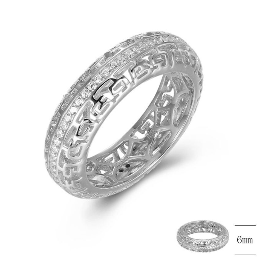 SJ41790, Ladies' Moissanite Ring, S925, Rhodium Plated, White, 3.19g