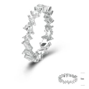 SJ45395, Ladies' Moissanite Ring, S925, Rhodium Plated, White, 3.56g