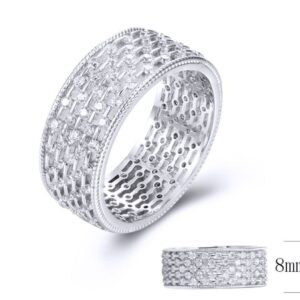 SJ34133, Ladies' Moissanite Ring, S925, Rhodium Plated, White, 3.69g