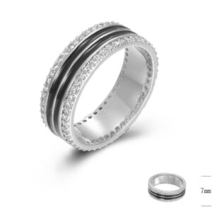 SJ45428, Ladies' Moissanite Ring, S925, Rhodium Plated, White, 4.98g