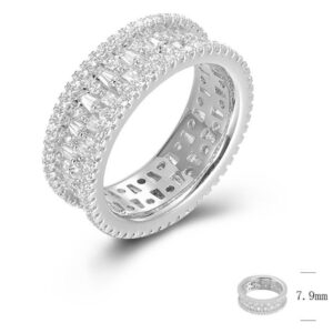 SJ46509, Ladies' Moissanite Ring, S925, Rhodium Plated, White, 6.4g