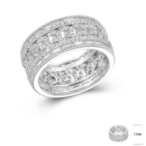SJ43459, Ladies' Moissanite Ring, S925, Rhodium Plated, White, 6.87g