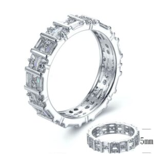 SJ28353, Ladies' Moissanite Ring, S925, Rhodium Plated, White, 3.61g