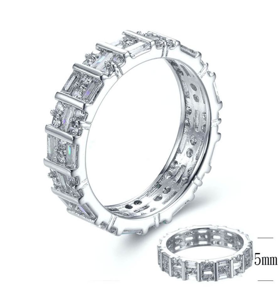 SJ28353, Ladies' Moissanite Ring, S925, Rhodium Plated, White, 3.61g