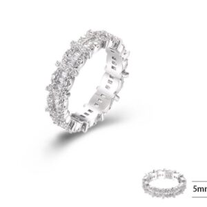 SJ40191, Ladies' Moissanite Ring, S925, Rhodium Plated, White, 4.19g