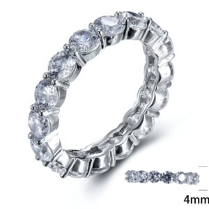 SJ24952, Ladies' Moissanite Ring, S925, Rhodium Plated, White, 3.62g