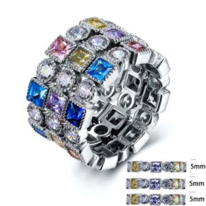 SJ21578, Ladies' Moissanite Ring, S925, Rhodium Plated, White, 3.95g