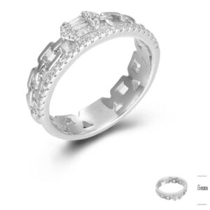 SJ45693, Ladies' Moissanite Ring, S925, Rhodium Plated, White, 3.42g
