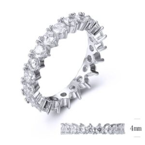 SJ35123, Ladies' Moissanite Ring, S925, Rhodium Plated, White, 3.49g
