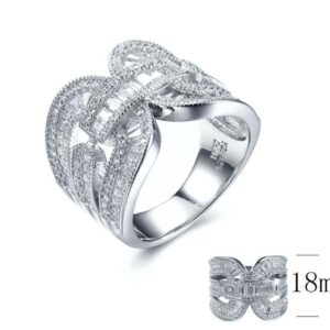 SJ28613, Ladies' Moissanite Ring, S925, Rhodium Plated, White, 9.47g