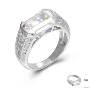 SJ45002, Ladies' Moissanite Ring, S925, Rhodium Plated, White, 5g