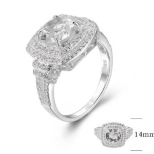 SJ26748-C, Ladies' Moissanite Ring, S925, Rhodium + Black Rhodium Plated, Silver, 5.06g