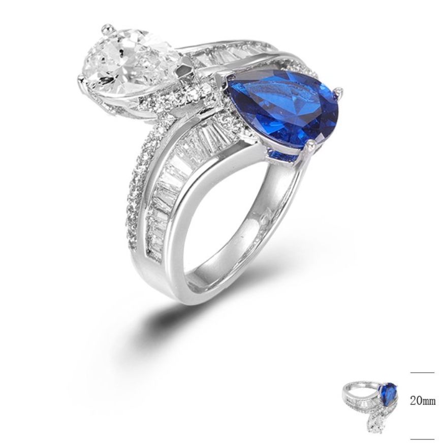 SJ44624, Ladies' Moissanite Ring, S925, Rhodium Plated, White, 5.46g