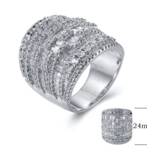 SJ26758, Ladies' Moissanite Ring, S925, Rhodium Plated, White, 13.06g