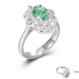 SJ01390, Ladies' Moissanite Ring, S925, Rhodium Plated, White, 5.14g