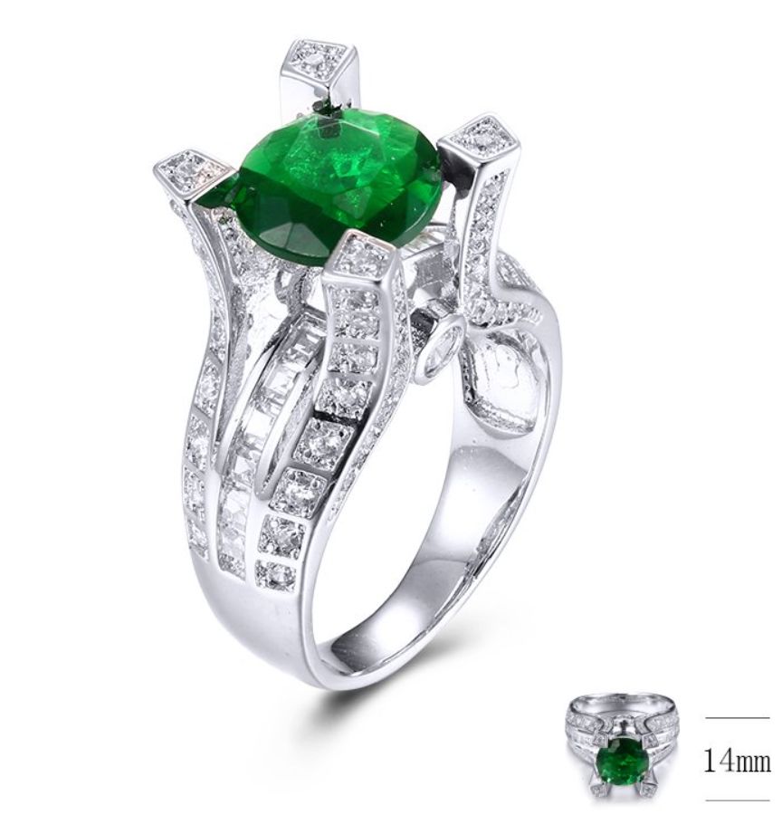 SJ32704, Ladies' Moissanite Ring, S925, Rhodium Plated, White, 8.49g