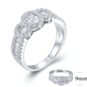 SJ26334, Ladies' Moissanite Ring, S925, Rhodium Plated, White, 5.04g