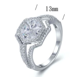 SJ28410, Ladies' Moissanite Ring, S925, Rhodium Plated, White, 4.38g