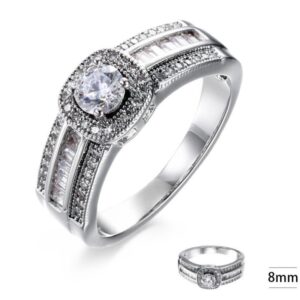 SJ41566, Ladies' Moissanite Ring, S925, Rhodium Plated, White, 3.76g