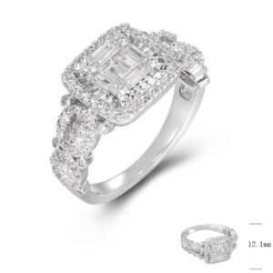 SJ47760, Ladies' Moissanite Ring, S925, Rhodium Plated, White, 5g
