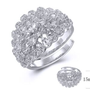 SJ38228, Ladies' Moissanite Ring, S925, Rhodium Plated, White, 4.96g