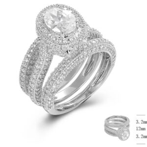 SJ46816, Ladies' Moissanite Ring, S925, Rhodium Plated, White, 8.46g