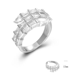 SJ45682, Ladies' Moissanite Ring, S925, Rhodium Plated, White, 5.08g