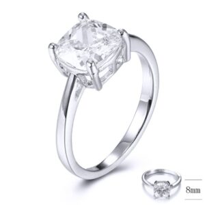 SJ33228, Ladies' Moissanite Ring, S925, Rhodium Plated, White, 2.75g