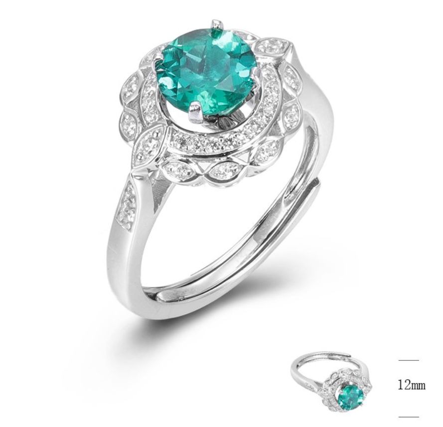 SJ01329, Ladies' Moissanite Ring, S925, Rhodium Plated, White, 5.5g