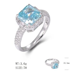 SJ30273, Ladies' Moissanite Ring, S925, Rhodium Plated, White, 3.5g