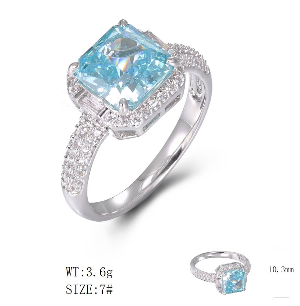 SJ30273, Ladies' Moissanite Ring, S925, Rhodium Plated, White, 3.5g