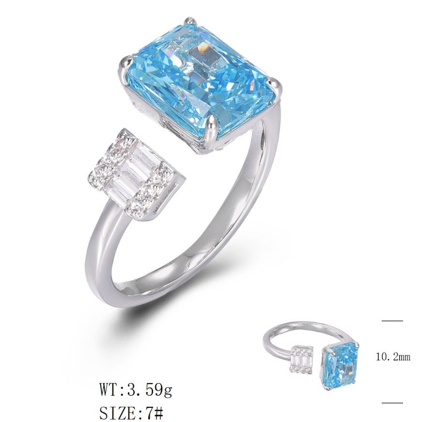 SJ45496, Ladies' Moissanite Ring, S925, Rhodium Plated, White, 3g