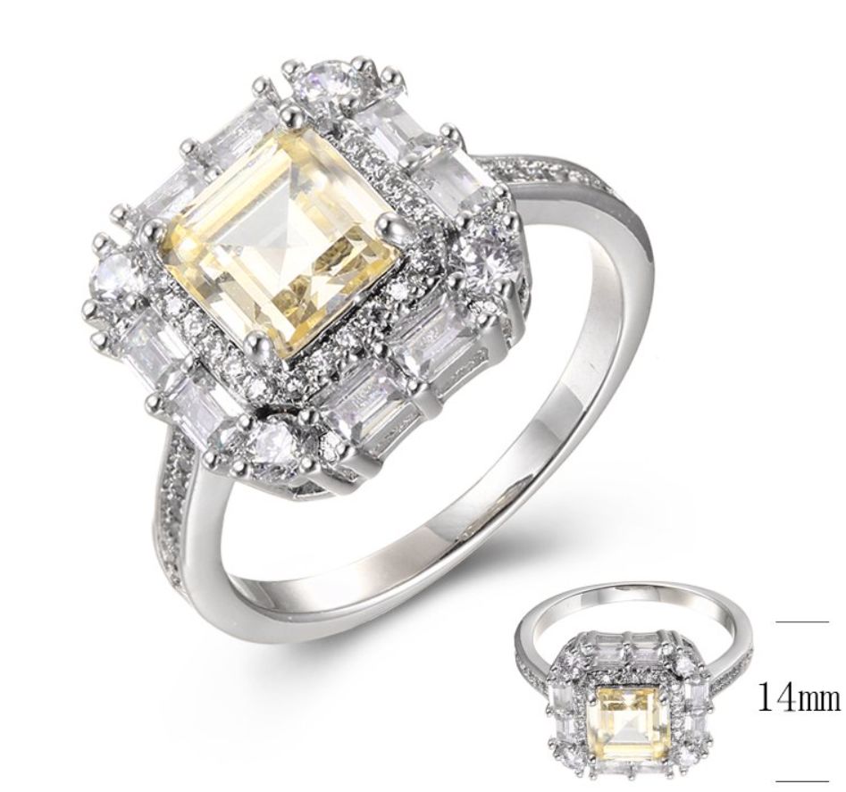 SJ38905, Ladies' Moissanite Ring, S925, Rhodium Plated, White, 4.15g