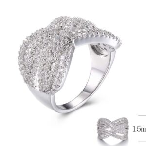 SJ29844, Ladies' Moissanite Ring, S925, Rhodium Plated, White, 6.82g