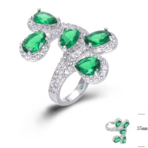 SJ44816, Ladies' Moissanite Ring, S925, Rhodium Plated, White, 5.4g