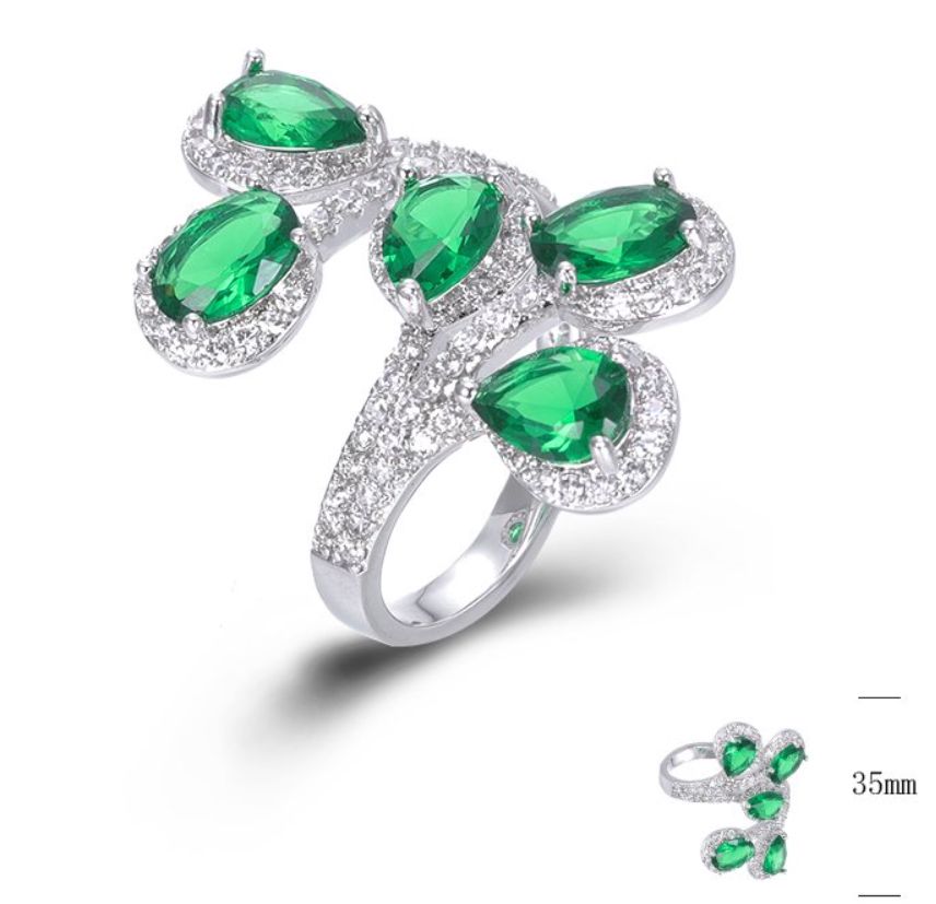 SJ44816, Ladies' Moissanite Ring, S925, Rhodium Plated, White, 5.4g