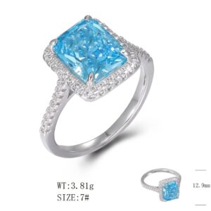 SJ22633, Ladies' Moissanite Ring, S925, Rhodium Plated, White, 3.7g