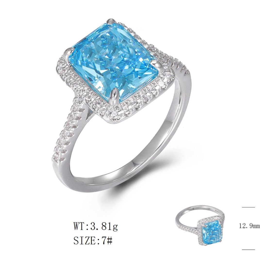 SJ22633, Ladies' Moissanite Ring, S925, Rhodium Plated, White, 3.7g