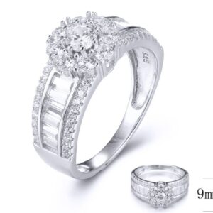 SJ33617, Ladies' Moissanite Ring, S925, Rhodium Plated, White, 3.46g