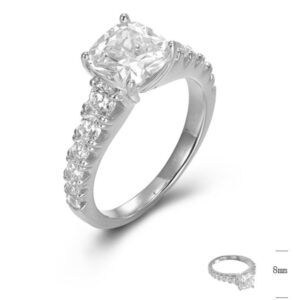 SJ45035, Ladies' Moissanite Ring, S925, Rhodium Plated, White, 5.12g