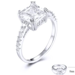 SJ32609, Ladies' Moissanite Ring, S925, Rhodium Plated, White, 2.2g