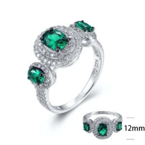 SJ26133, Ladies' Moissanite Ring, S925, Rhodium Plated, White, 4.04g