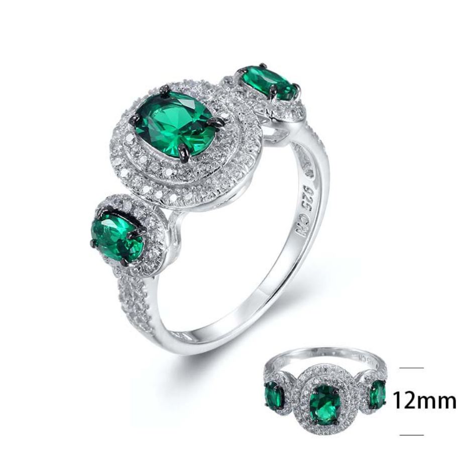 SJ26133, Ladies' Moissanite Ring, S925, Rhodium Plated, White, 4.04g