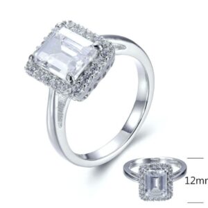 SJ28175, Ladies' Moissanite Ring, S925, Rhodium Plated, White, 4.61g
