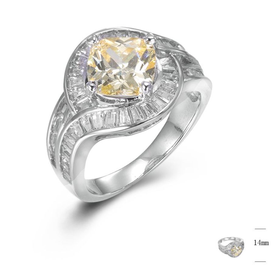 SJ44141, Ladies' Moissanite Ring, S925, Rhodium Plated, White, 5.7g