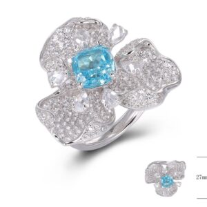 SJ46673, Ladies' Moissanite Ring, S925, Rhodium Plated, White, 11.6g
