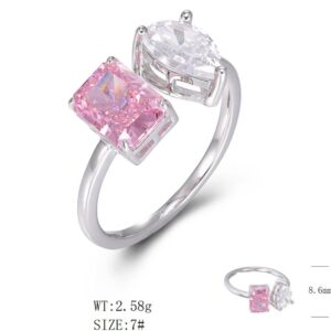 SJ46169, Ladies' Moissanite Ring, S925, Rhodium Plated, White, 2.7g