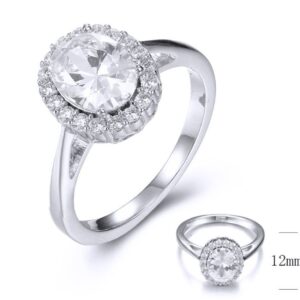 SJ36413-C, Ladies' Moissanite Ring, S925, Rhodium + Black Rhodium Plated, Silver, 3.4g