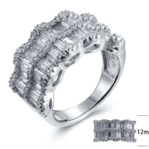 SJ24818, Ladies' Moissanite Ring, S925, Rhodium Plated, White, 7.45g