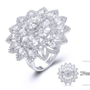 SJ35809, Ladies' Moissanite Ring, S925, Rhodium Plated, White, 6.45g